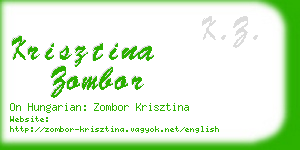 krisztina zombor business card